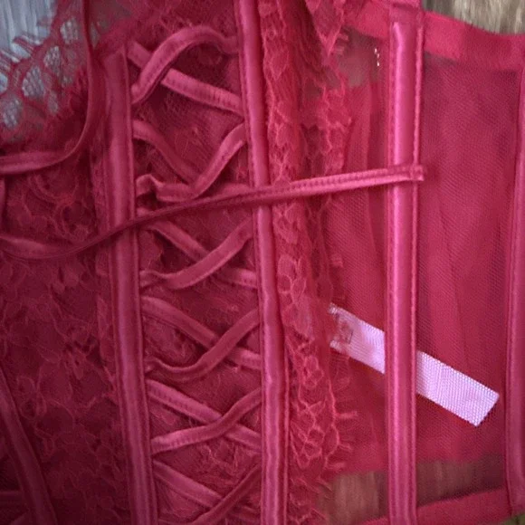 VICTORIA'S SECRET "Dream Angels" ~ New! Valentine Red Corset Bralette Top NWT S - Picture 2 of 5